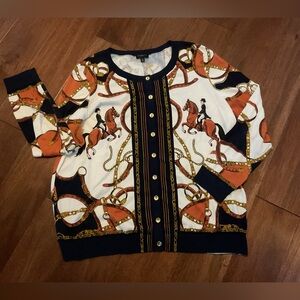 Talbots Charming Cardigan Equestrian sweater